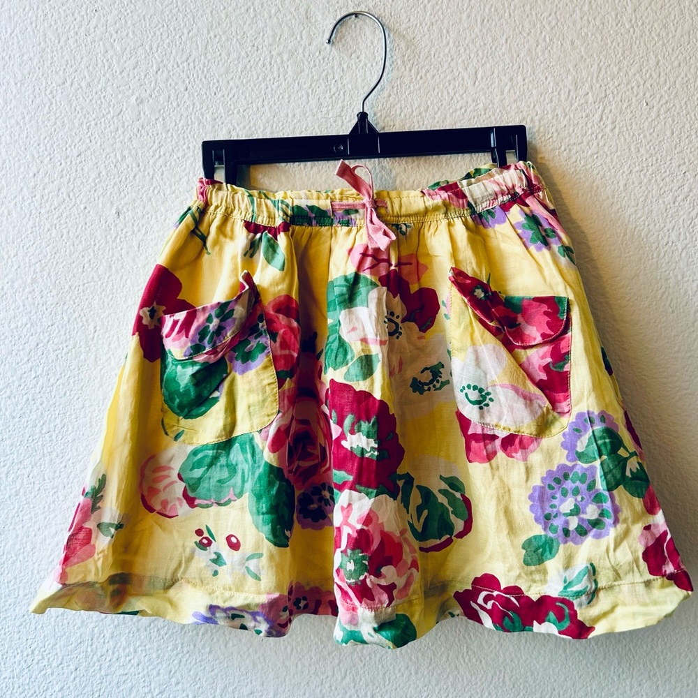 Mini Boden Floral Yellow Skirt